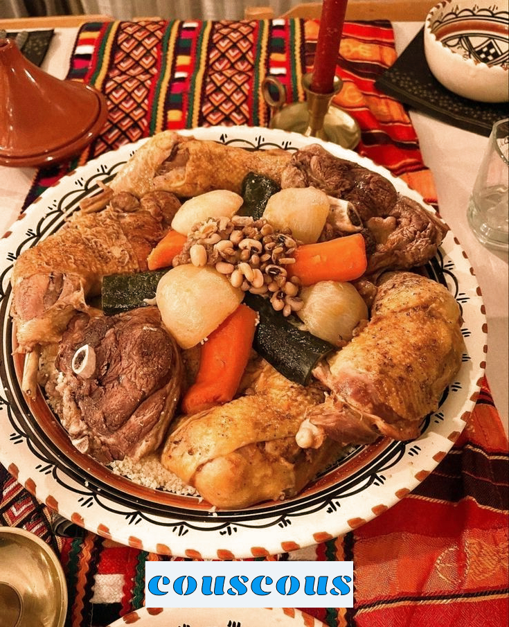 traditional amazigh Couscous with seven vegetables for yennayer celebration